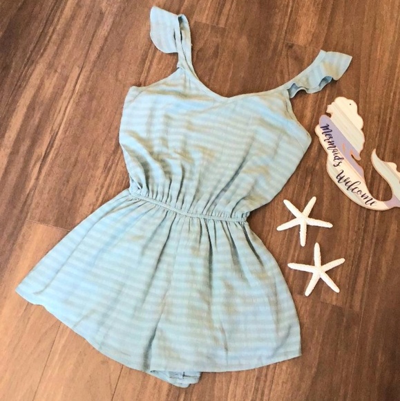 LAST ONE ❗CURRENT AIR Anthro Chic Seafoam Romper - Picture 2 of 6